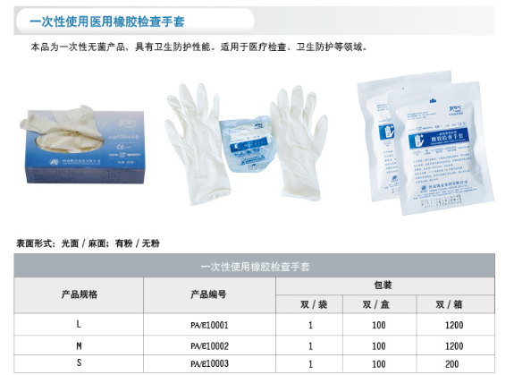 一次性使用医用橡胶检查手套