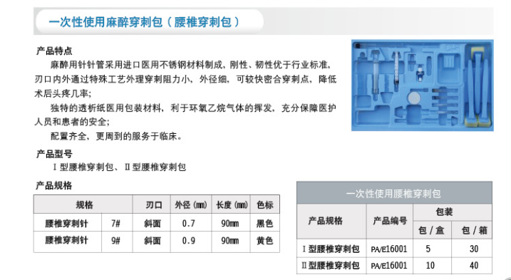 一次性使用麻醉穿刺包